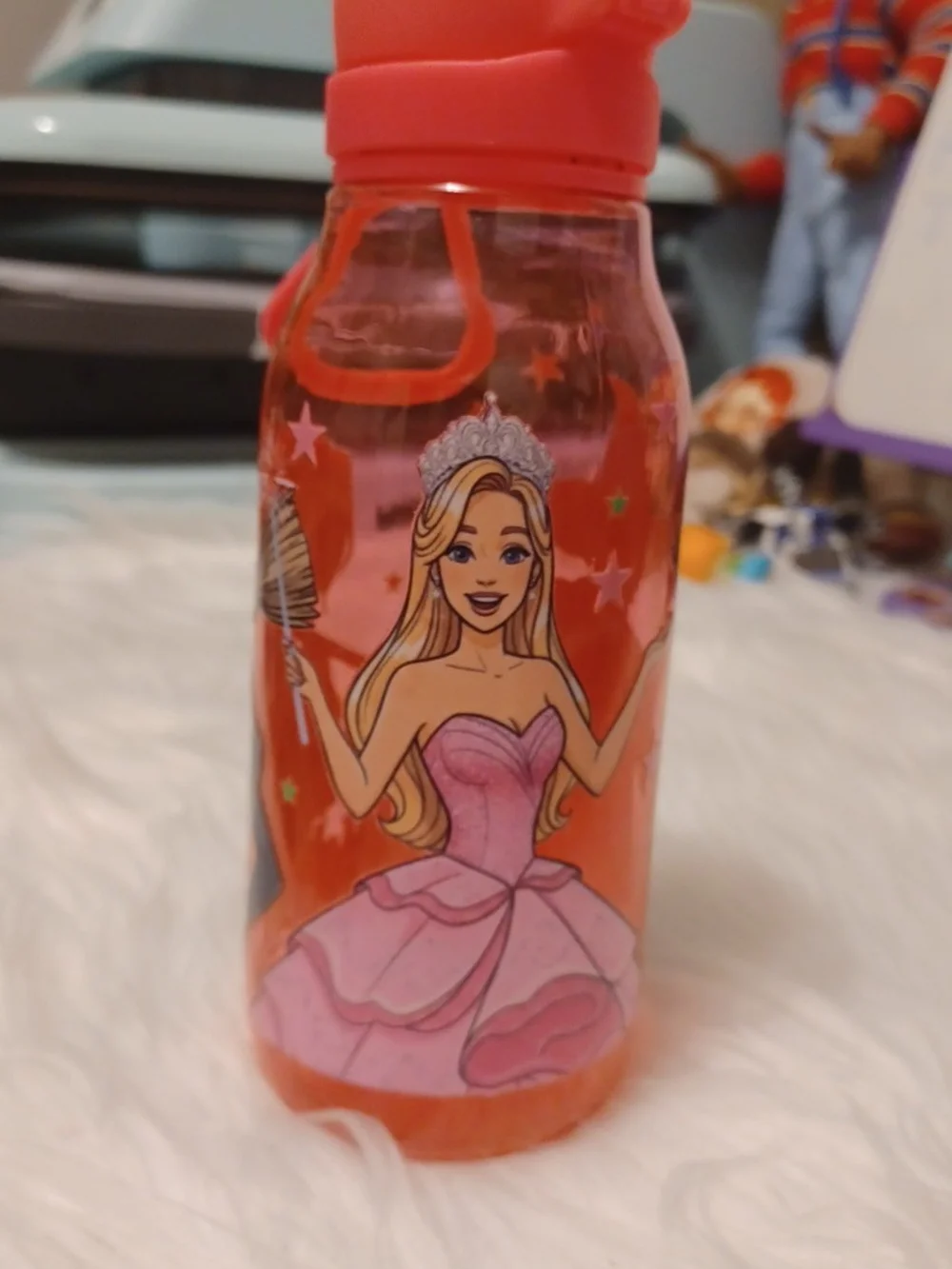 Halloween Witch Red Water Bottle with Carry Handle Plastic Bottle